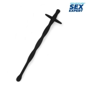 Черный силиконовый уретральный стимулятор - 15 см. - Sex Expert - купить с доставкой в Нижнекамске