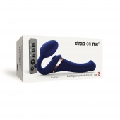Синий безремневой страпон Multi Orgasm Size S с клиторальной стимуляцией - Strap-on-me - купить с доставкой в Нижнекамске