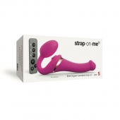 Ярко-розовый безремневой страпон Multi Orgasm Size S с клиторальной стимуляцией - Strap-on-me - купить с доставкой в Нижнекамске
