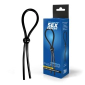 Черное силиконовое лассо с шариком для утяжки - Sex Expert - в Нижнекамске купить с доставкой