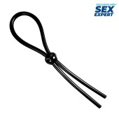 Черное силиконовое лассо с шариком для утяжки - Sex Expert - в Нижнекамске купить с доставкой