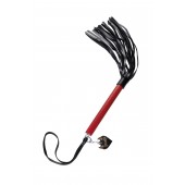 Черно-красная кожаная плеть - 50 см. - Pecado - купить с доставкой в Нижнекамске