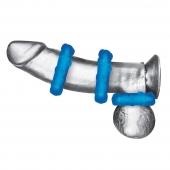 Комплект из трех голубых эрекционных колец 3-Pack Ribbed Rider Cock Ring Set - BlueLine - в Нижнекамске купить с доставкой