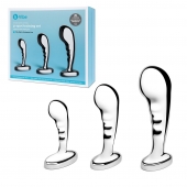 Набор из 3 стальных стимуляторов простаты Stainless Steel P-spot Training Set - b-Vibe - в Нижнекамске купить с доставкой