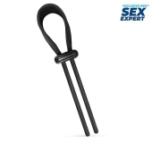 Черный ремень-лассо для усиления эрекции - Sex Expert - в Нижнекамске купить с доставкой