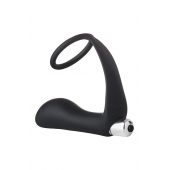 Черное эрекционное кольцо с вибропробкой Vibrating Anal Plug With Cockring - Dream Toys - в Нижнекамске купить с доставкой
