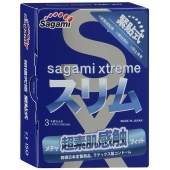 Розовые презервативы Sagami Xtreme FEEL FIT 3D - 3 шт. - Sagami - купить с доставкой в Нижнекамске