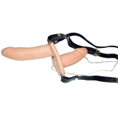 Телесный женский страпон с вагинальной пробкой Strap-On Duo - 15 см. - Orion - купить с доставкой в Нижнекамске