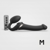 Черный безремневой страпон Multi Orgasm Size M с клиторальной стимуляцией - Strap-on-me - купить с доставкой в Нижнекамске