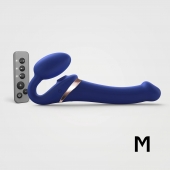 Синий безремневой страпон Multi Orgasm Size M с клиторальной стимуляцией - Strap-on-me - купить с доставкой в Нижнекамске
