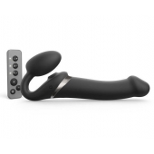 Черный безремневой страпон Multi Orgasm Size L с клиторальной стимуляцией - Strap-on-me - купить с доставкой в Нижнекамске