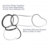 Набор из трех черных эрекционных колец Silicone 3-Ring Stamina Set - Pipedream - в Нижнекамске купить с доставкой