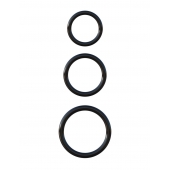Набор из трех черных эрекционных колец Silicone 3-Ring Stamina Set - Pipedream - в Нижнекамске купить с доставкой