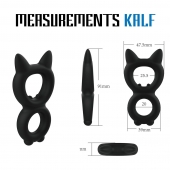 Черное двойное эрекционное кольцо Rooster Kalf - Velv or - в Нижнекамске купить с доставкой