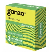 Ультратонкие презервативы Ganzo Ultra thin - 3 шт. - Ganzo - купить с доставкой в Нижнекамске