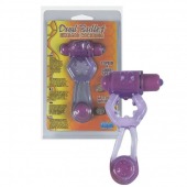 Фиолетовое эрекционное кольцо с вибропулей и стимулирующим хвостиком - Seven Creations - в Нижнекамске купить с доставкой