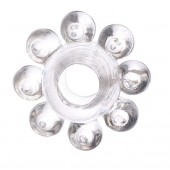 Прозрачное гелевое эрекционное кольцо-цветок - Toyfa Basic - в Нижнекамске купить с доставкой