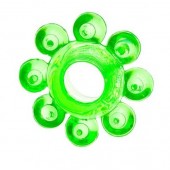 Зеленое эрекционное кольцо-цветок - Toyfa Basic - в Нижнекамске купить с доставкой