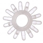 Прозрачное гелевое эрекционное кольцо с шипиками - Toyfa Basic - в Нижнекамске купить с доставкой