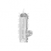 Прозрачная насадка с шипами и клиторальной шишечкой CLIT-BANGER SLEEVE IN CLEAR - Tonga - в Нижнекамске купить с доставкой