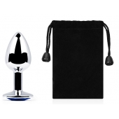 Анальное украшение BUTT PLUG  Small с синим кристаллом - 7 см. - Anal Jewelry Plug - купить с доставкой в Нижнекамске