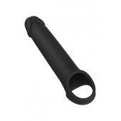 Черная насадка-удлинитель с вибрацией Vibrating Extender With Remote - Dream Toys - в Нижнекамске купить с доставкой