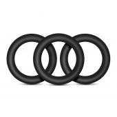 Набор из 3 черных эрекционных колец Black Small Penis Rings - Blush Novelties - в Нижнекамске купить с доставкой