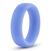 Голубое люминесцентное кольцо Silicone Glo Cock Ring - Blush Novelties - в Нижнекамске купить с доставкой