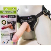 Страпон-унисекс с двумя насадками UNI strap 7  Harness - 19 и 16 см. - LOVETOY (А-Полимер) - купить с доставкой в Нижнекамске