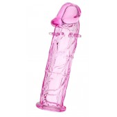 Розовая насадка фаллической формы - 12,5 см. - A-toys - в Нижнекамске купить с доставкой