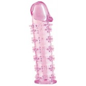 Розовая насадка на пенис с шипами - 12,5 см. - A-toys - в Нижнекамске купить с доставкой