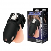 Черная клетка для пениса Silicone Small 2 in Cock Cage With Ball Divider - BlueLine - купить с доставкой в Нижнекамске