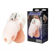 Белая клетка для пениса Silicone Small 2 in Cock Cage With Ball Divider - BlueLine - купить с доставкой в Нижнекамске