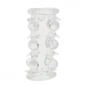 Прозрачная насадка на пенис с шипами и бугорками JELLY JOY LUST CLUSTER CLEAR - Dream Toys - в Нижнекамске купить с доставкой