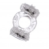 Прозрачное виброкольцо с двумя вибропульками - Toyfa Basic - в Нижнекамске купить с доставкой