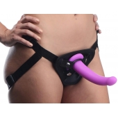 Лиловый поясной страпон Navigator Silicone G-Spot Dildo with Harness - 17,8 см. - XR Brands - купить с доставкой в Нижнекамске