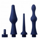 Набор из 3 универсальных насадок для анального душа Universal 3 Piece Silicone Enema Attachment Set - XR Brands - купить с доставкой в Нижнекамске