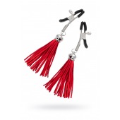 Зажимы на соски «Прищепки» с красными кисточками из замши - Pecado - купить с доставкой в Нижнекамске