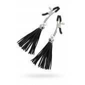 Зажимы на соски «Прищепки» с черными кисточками из замши - Pecado - купить с доставкой в Нижнекамске