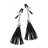 Зажимы на соски «Прищепки» с черными кисточками из замши - Pecado - купить с доставкой в Нижнекамске