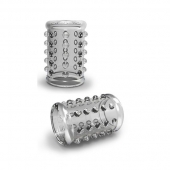 Прозрачная насадка на пенис с шишечками STAY HARD COCK SLEEVE 02 CLEAR - Blush Novelties - в Нижнекамске купить с доставкой