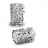 Прозрачная насадка с шипами и шишечками STAY HARD COCK SLEEVE 03 CLEAR - Blush Novelties - в Нижнекамске купить с доставкой