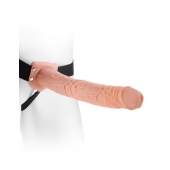 Фаллопротез телесного цвета Hollow Strap-On - 29 см. - Pipedream - купить с доставкой в Нижнекамске