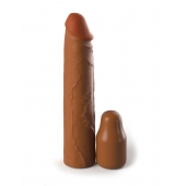 Коричневая насадка на член 2  Silicone X-tension - 20,3 см. - Pipedream - в Нижнекамске купить с доставкой