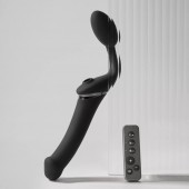 Черный безремневой вибрострапон Strap-On-Me Multi Orgasm Size XL - Strap-on-me - купить с доставкой в Нижнекамске