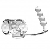 Прозрачная насадка на пенис и мошонку с анальным стимулятором Rilley - Baile - в Нижнекамске купить с доставкой