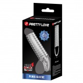 Прозрачная насадка на пенис с ребрышками и подхватом мошонки - Baile - в Нижнекамске купить с доставкой