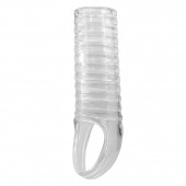 Прозрачная насадка на пенис с ребрышками и подхватом мошонки - Baile - в Нижнекамске купить с доставкой