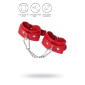 Красные кожаные наручники-браслеты со скруглёнными углами - Pecado - купить с доставкой в Нижнекамске