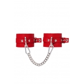 Красные мягкие кожаные оковы с люверсами - Pecado - купить с доставкой в Нижнекамске